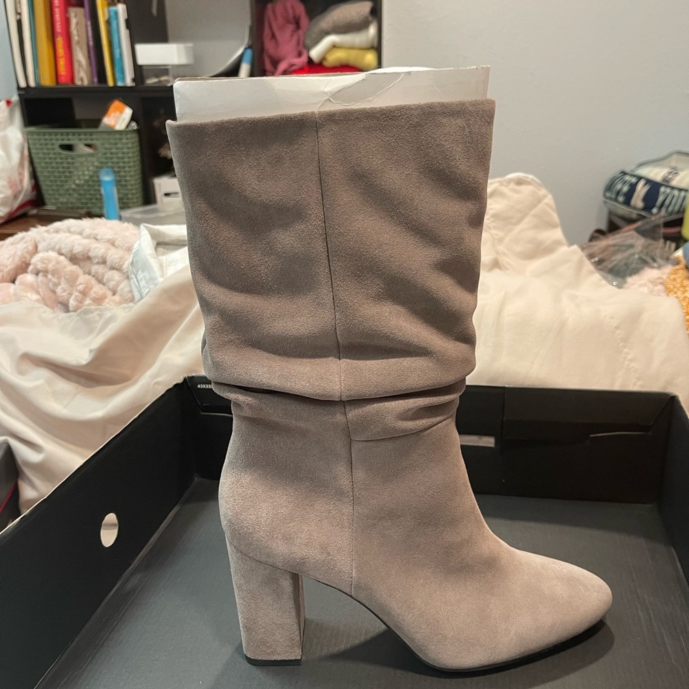 Banana Republic Taupe Suede Heeled Boots